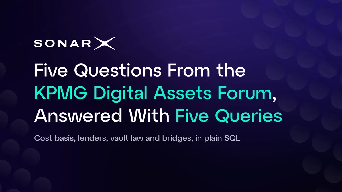 We Did It… Again! Five Questions From the KPMG Digital Assets Forum, Answered With Five Queries